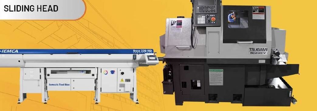 Tsugami B0205VR sliding head with IEMCA bar feeder